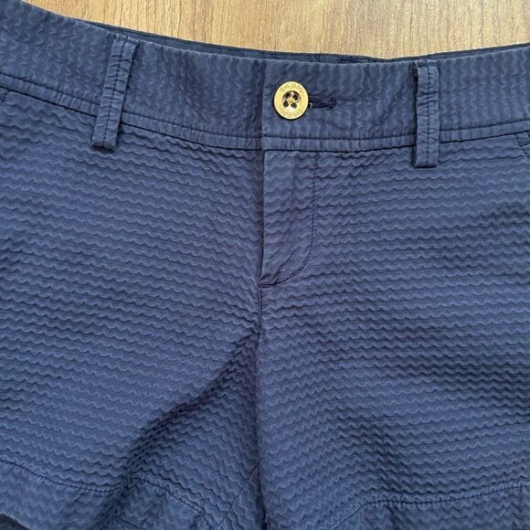 Lilly Pulitzer The Callahan navy blue textured shorts sz 4 - Picture 8 of 12